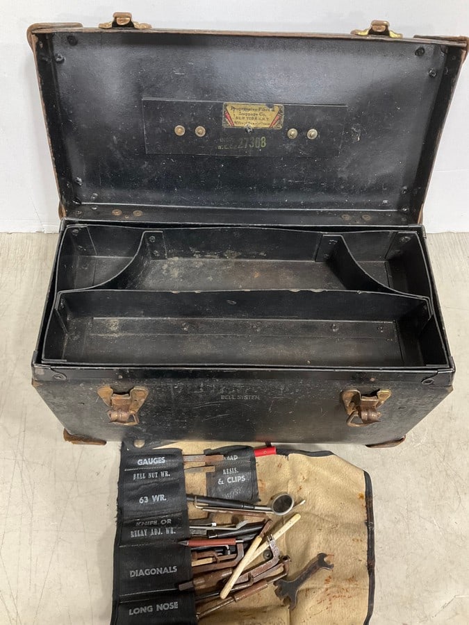 Vintage Bell System Linemans Tool Box (16inx7.5inx10.5in) with Tools (1 of 1)