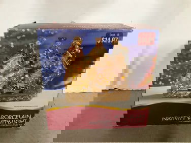 Porcelain Nativiity with Light