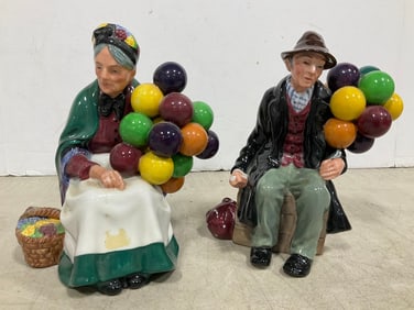 Royal Doulton Balloon Man and Woman (7.5in Tall)