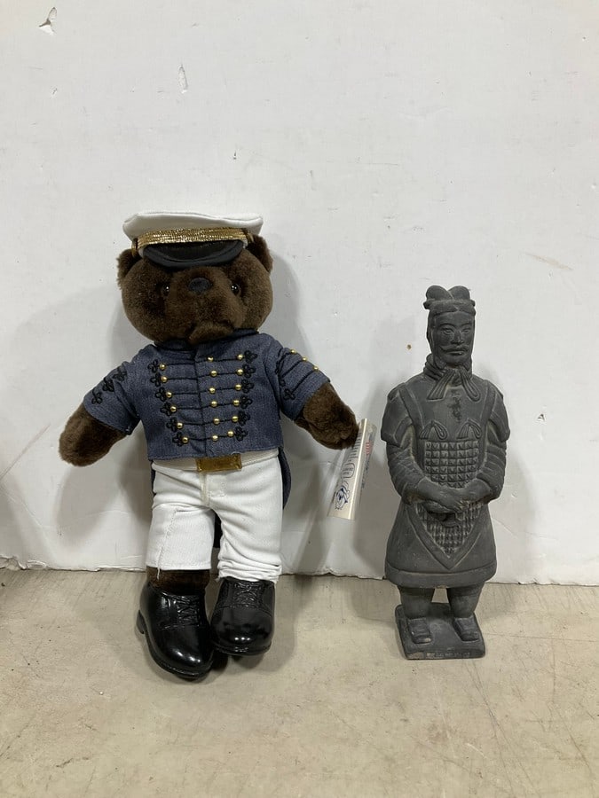 Decorative sculpture(9in.tall) and Mini Bear West Point Academy: Decorative sculpture(9in.tall) and Mini Bear West Point Academy