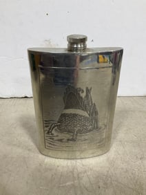 Vintage Sheffield english pewter flask(6in.tall)