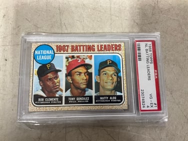 Topps 1968 NL Batting Leaders graded card