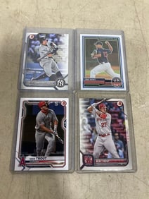 Collectible cards in covers(Anthony Volpe, Mike Trout, and more)