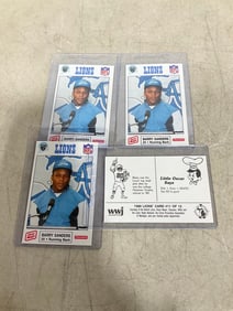 Barry Sanders collectible cards with covers