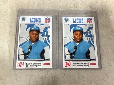 Barry Sanders collectible cards with covers