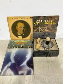 Vintage records and record player