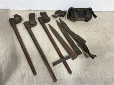 Civil War scabbards and ammo boxes