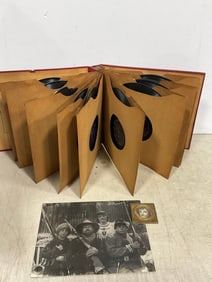 Vintage records and vintage photographs (metal sheet picture-8in.x10in.)