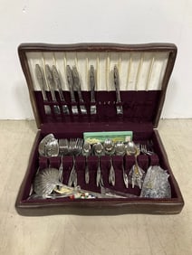 Vintage silverware set in case