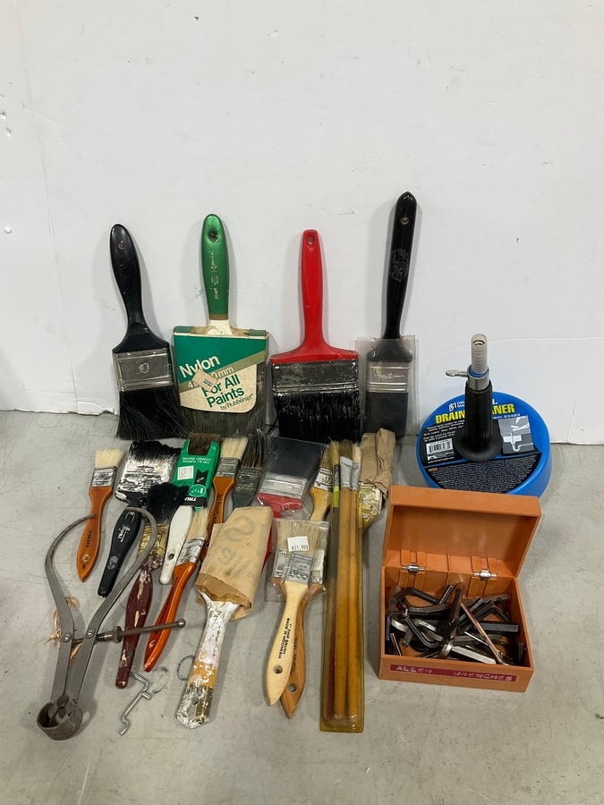 Paintbrushes, 15ft. drain cleaner, allen wrenches, and more (1 of 1)