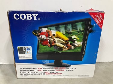 Coby 22''widescreen LCD HDTV/monitor with slot loading DVD player