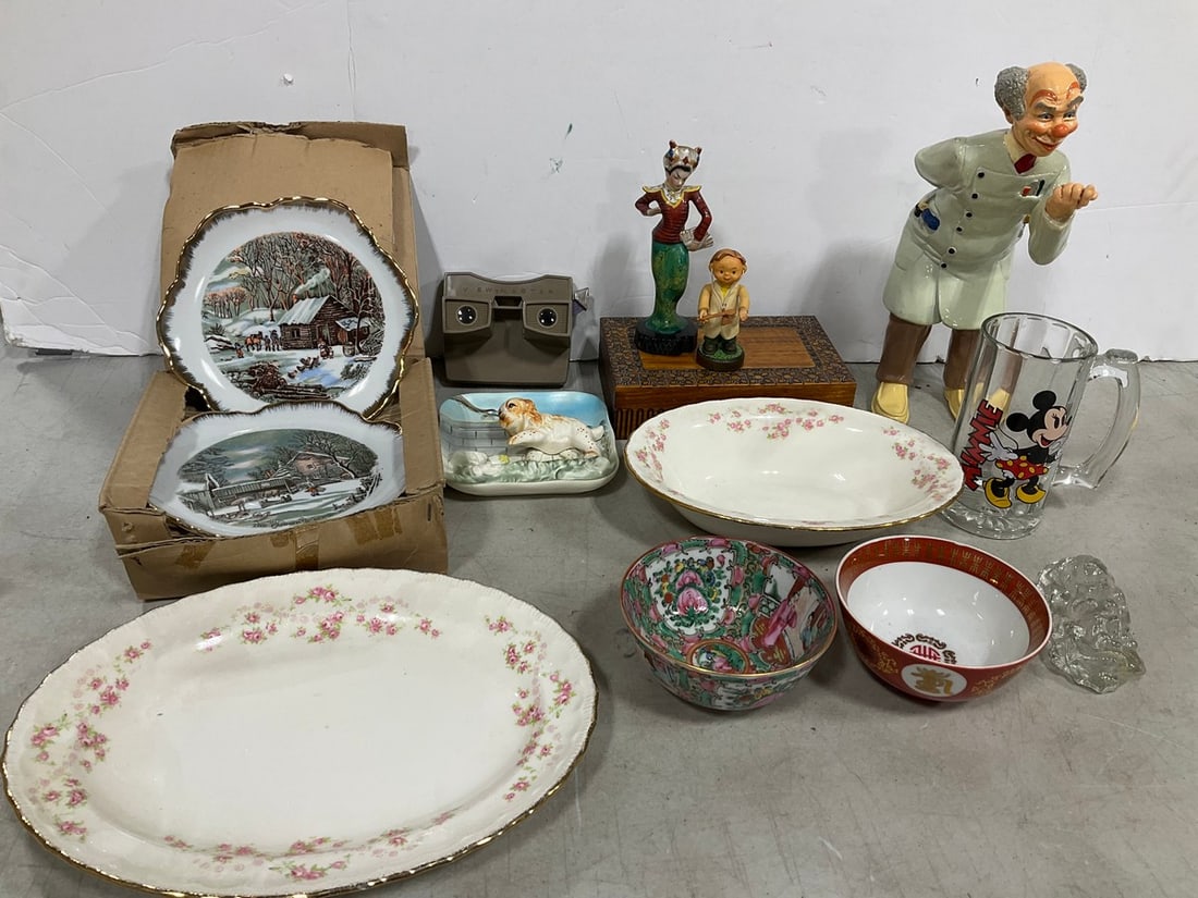 Viewmaster, Ceramic Bowls, Plates, 1983 Ceramic Dentist Figure (11.5in Tall), and more (1 of 1)