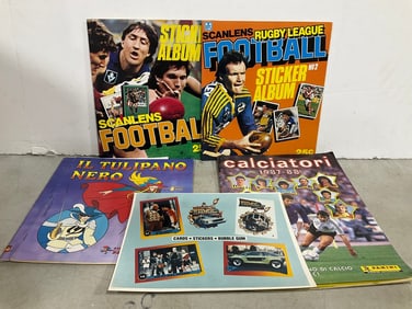 Scanlens football sticker albums, Back to the Future cards, and more