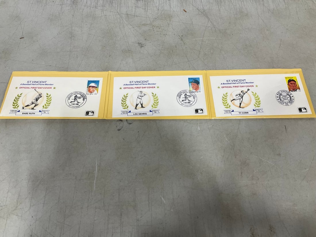 Hall of Fame Legends in First Day Covers(Lou Gehrig, Babe Ruth, Ty Cobb) (1 of 1)