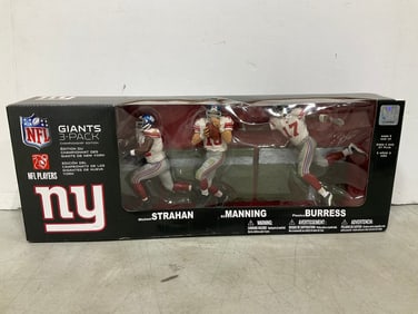 NFL NY Giants 3 pack figure set(new-Michaek Strahan, Eli Manning, and Plaxico Burress)