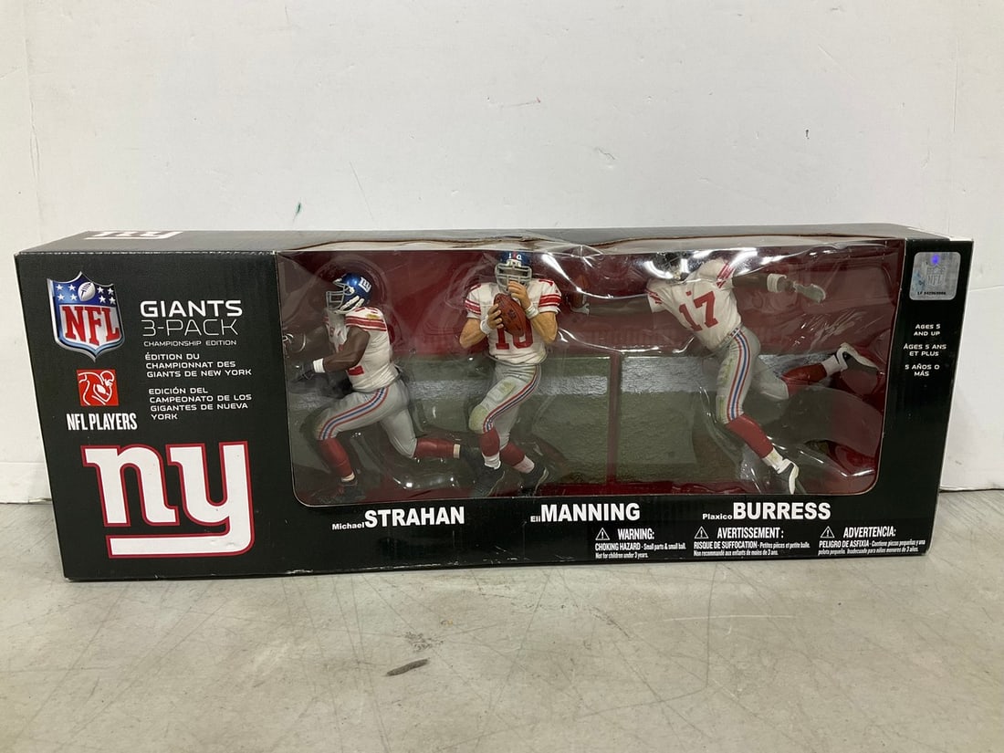 NFL NY Giants 3 pack figure set(new-Michaek Strahan, Eli Manning, and Plaxico Burress) (1 of 1)