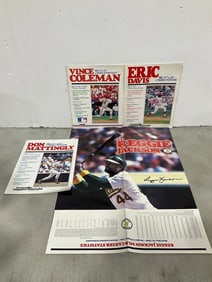 Baseball 2 sided posters(17in.x26in.-Eric Davis, Reggie Jackson, Don Mattingly, and more)