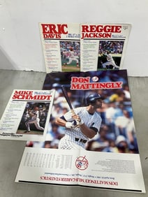 Baseball 2 sided posters(17in.x26in.-Eric Davis, Reggie Jackson, Don Mattingly, and more)