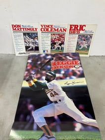 Baseball 2 sided posters - Vince Coleman, Eric Davis, and more (17inx26in)