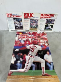 Baseball 2 sided posters - Vince Coleman, Eric Davis, and more (17inx26in)