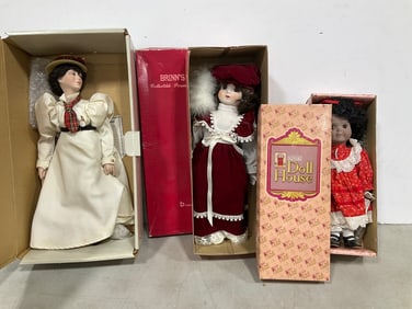 Various Ceramic Dolls (Schmid, Norman Rockwell and more)