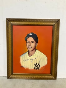 Framed and Signed Phil Rizzuto Painting (20.5x24.5)