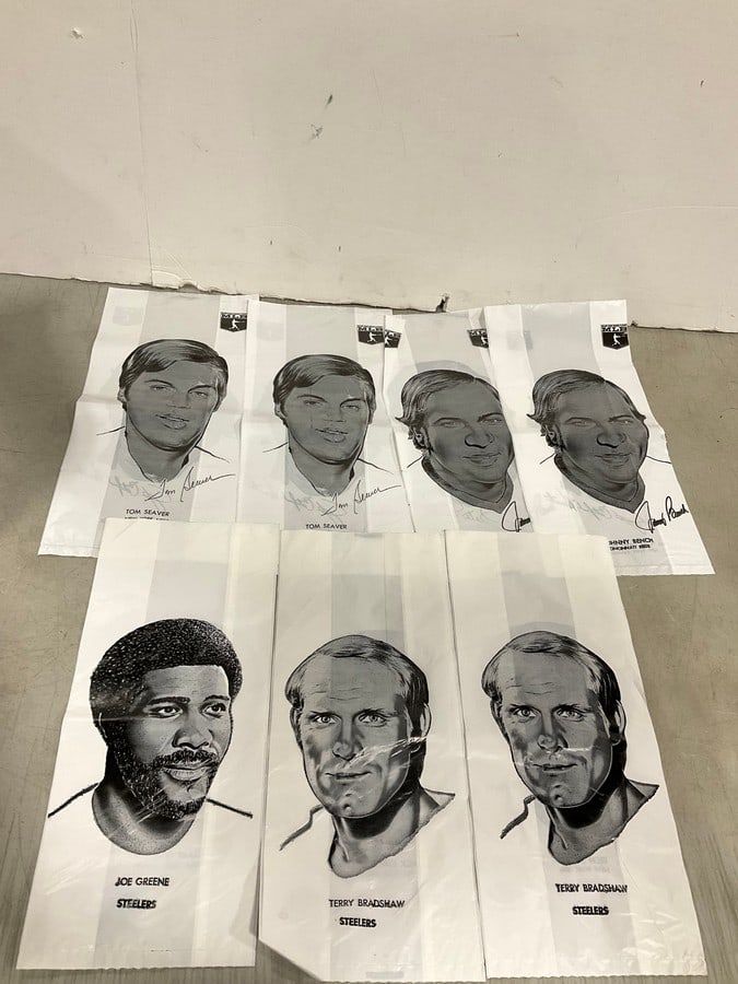 Various Black and White NFL Plastic Bags: Various Black and White NFL Plastic Bags