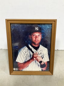 Framed and Autographed Derek Jeter Photograph (8inx10in)