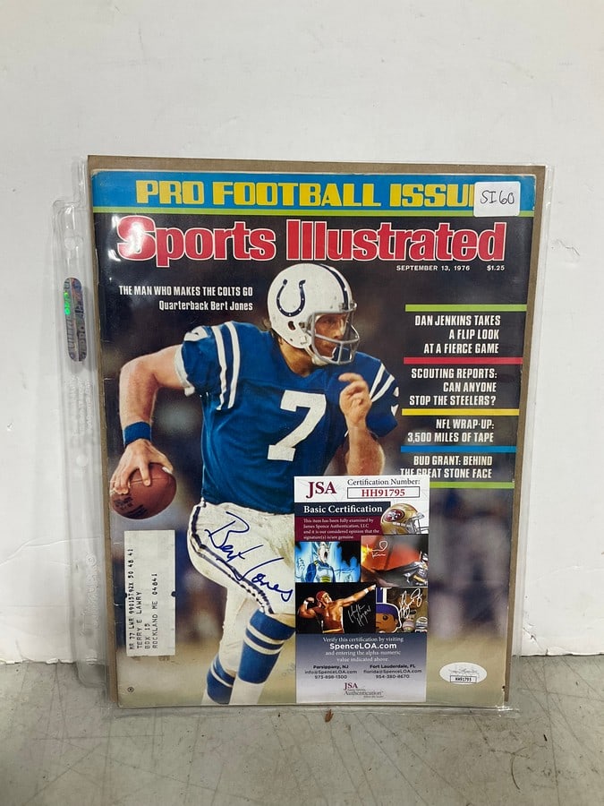 1976 Sports Illustrated Magazine Autographed by Bert Jones with JSA Cert.: 1976 Sports Illustrated Magazine Autographed by Bert Jones with JSA Cert.