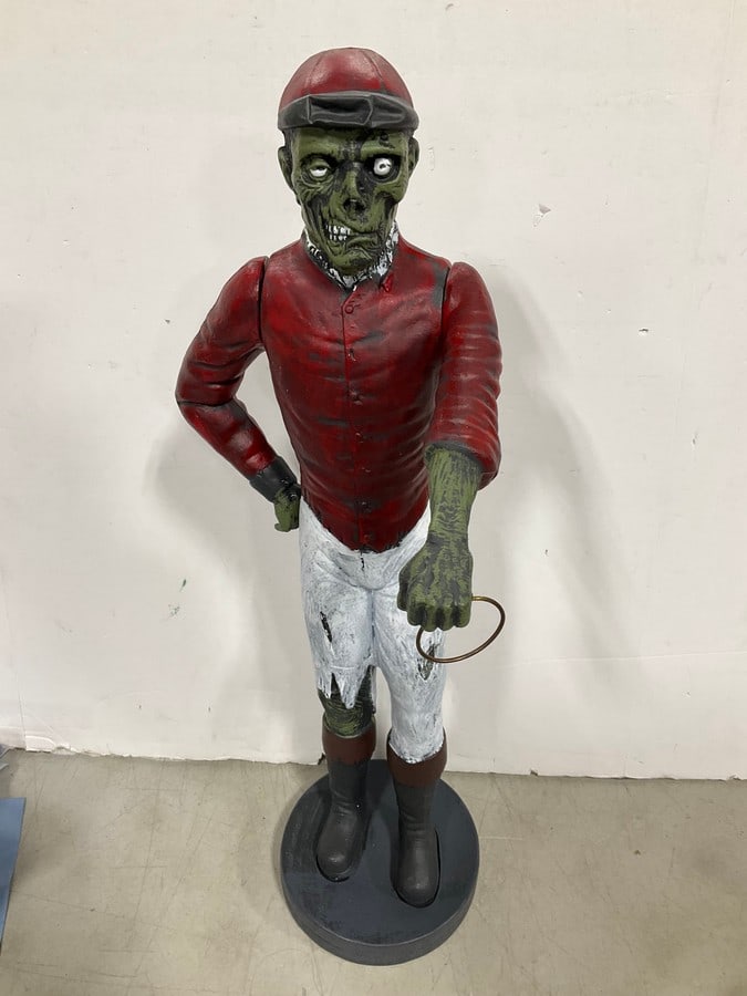 Zombie Jockey Lawn Decoration (25.5in Tall): Zombie Jockey Lawn Decoration (25.5in Tall)