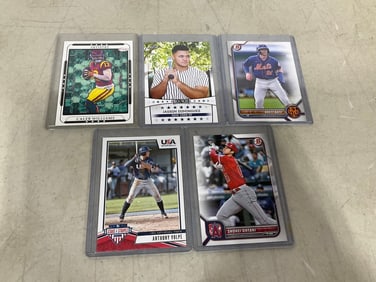 Various Collectible Baseball Cards (Caleb Williams, Brett Baty, and more)