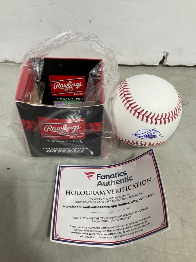 NY Yankees Baseball Autographed by Jason Dominguez with COA: NY Yankees Baseball Autographed by Jason Dominguez with COA