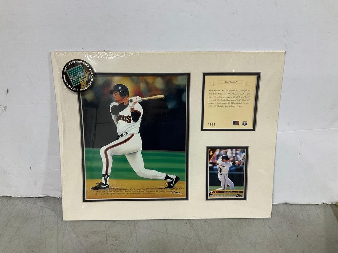 Matt Williams framed and sealed lithographic print and collectible card(11in.x14in.): Matt Williams framed and sealed lithographic print and collectible card(11in.x14in.)