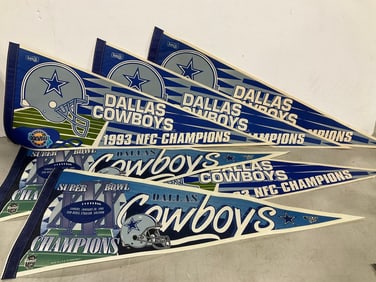 Dallas Cowboys vintage banners(1993 and 1996-30in.long)