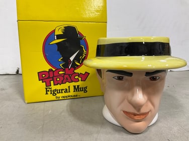 Dick Tracy figural mug(5in.tall-new in box)