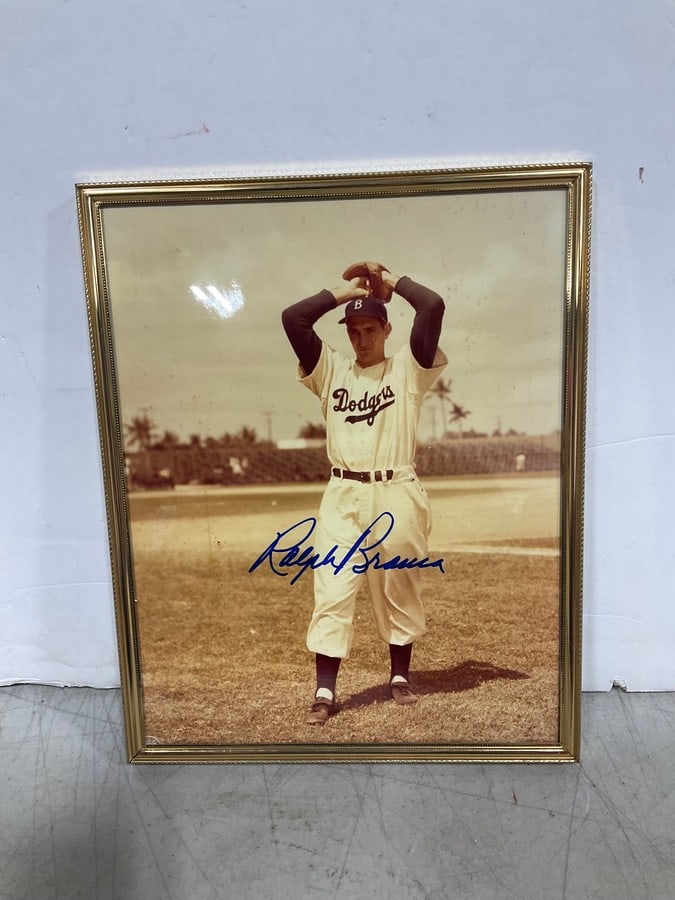 Ralph Branca signed 8x10 Brooklyn Dodgers framed baseball photo (1 of 1)
