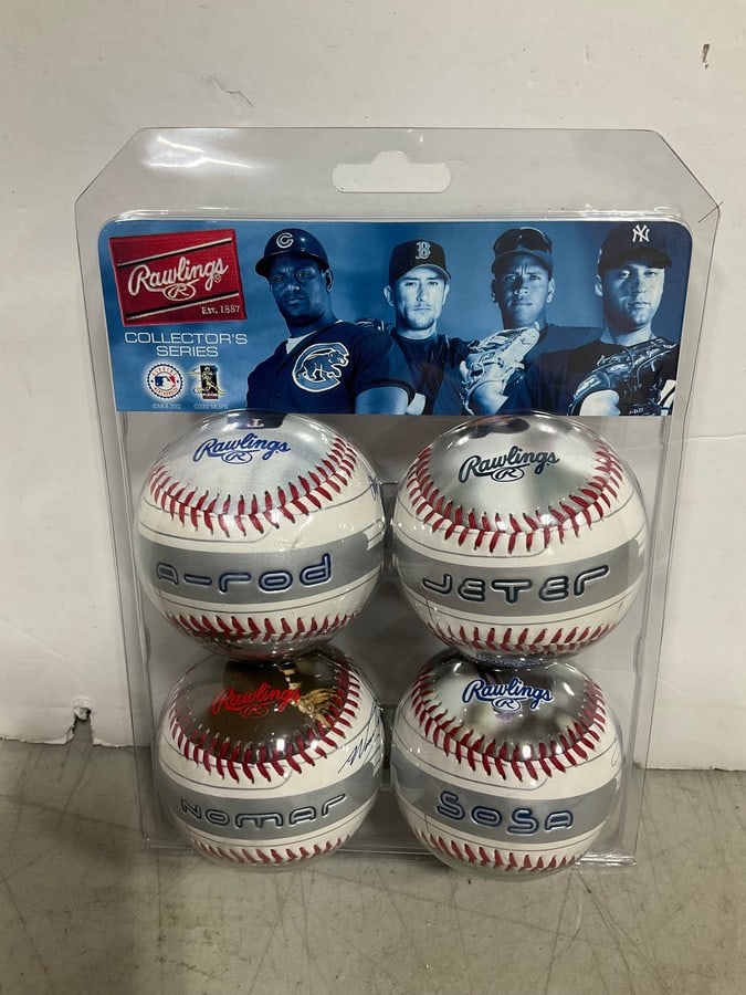 Rawlings collectible balls(A-rod, Jeter, Sosa, and Nomar-new in box): Rawlings collectible balls(A-rod, Jeter, Sosa, and Nomar-new in box)