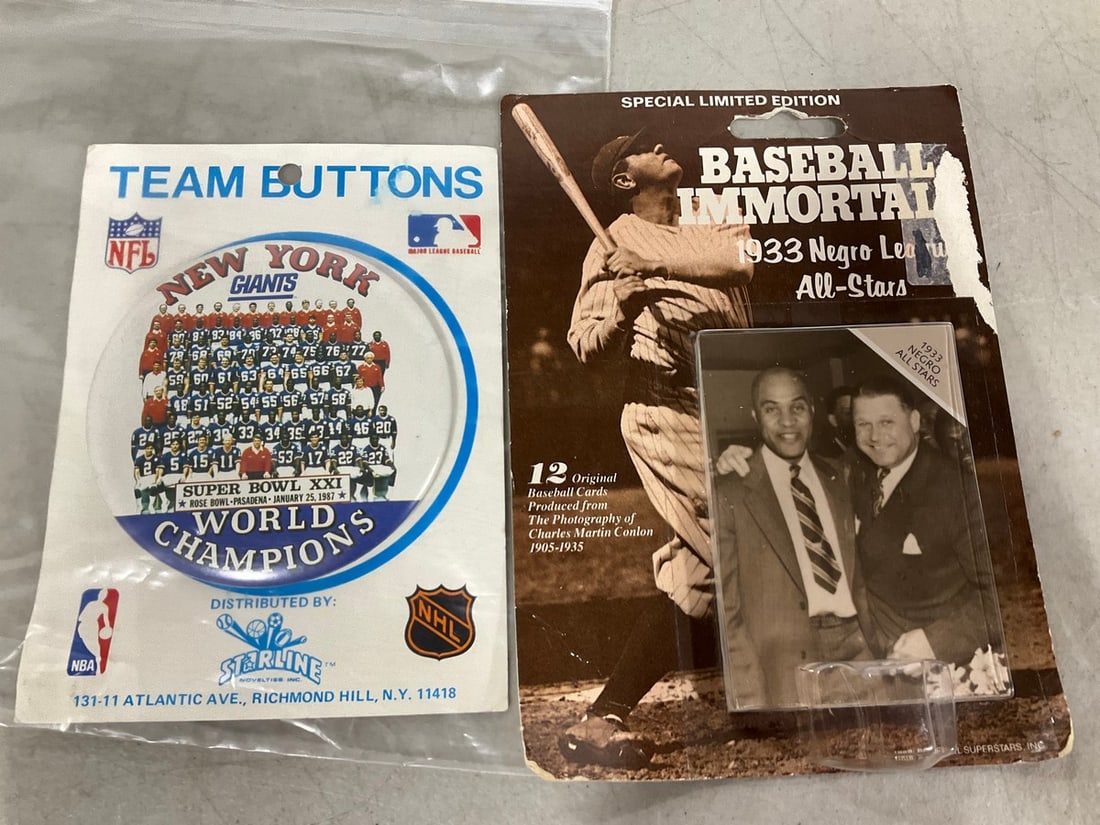 Baseball Immortals 1933 Negro League All-Stars colletible cards and NY Giants World's Champions team (1 of 1)