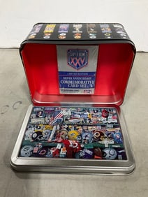 Superbowl XXV Silver Anniversary commemorative tin with card set(sealed)