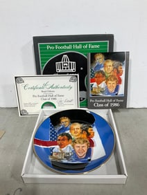 Class of 1986 Pro Football Hall of Fame collector's plate in box