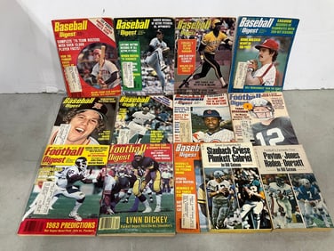 Vintage sports books(Baseball Digest, Football Digest, and more)