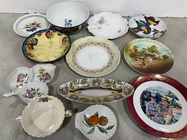 Various Decorative Ceramic Plates and Bowls