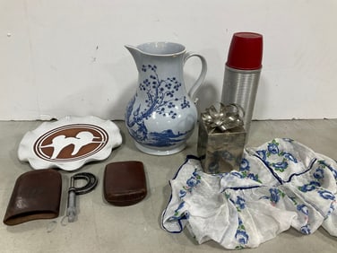 Ceramic Pitcher - 10in Tall (chipped), Metal Gift Box, and more