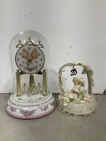 Precious Moments Clock, and Figure (Tallest - 10in)