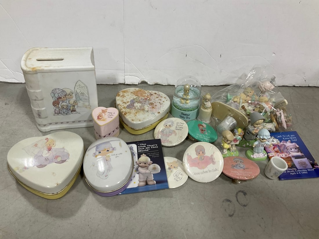 Precious Moments Bank, Figures, Tins, and more (Tallest - 4.5in): Precious Moments Bank, Figures, Tins, and more (Tallest - 4.5in)