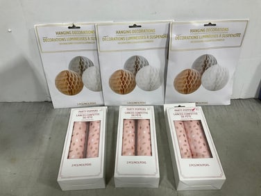 Confetti party poppers and hanging decrations(new in package)