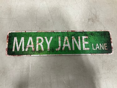 Mary Jane lane tin sign(4in.x15.5in.)