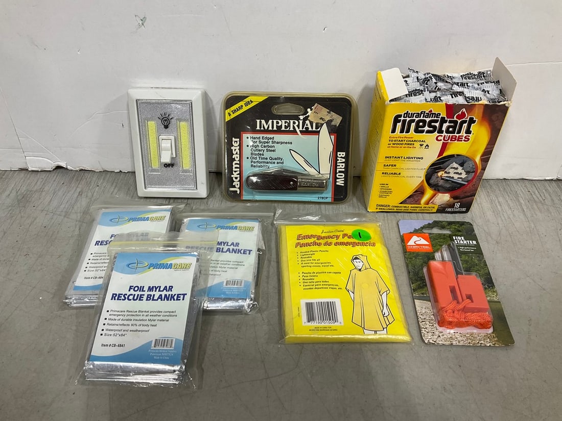 Duraflame firestart cubes, Imperial pocket knife, emergency blankets, and more (1 of 1)