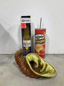 Corona Extra bluetooth speaker(new in package), Pringles drinking cup, and more