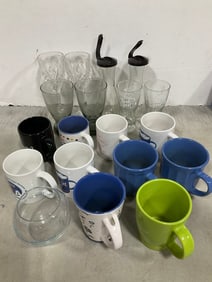 Various cups and drinking glasses(tallest